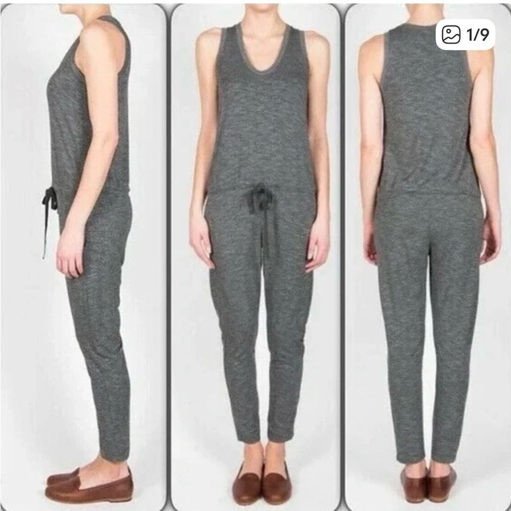 Dolan Anthropologie Jumpsuit Gray Rayon Sleeveless Scoop Drawstring XS